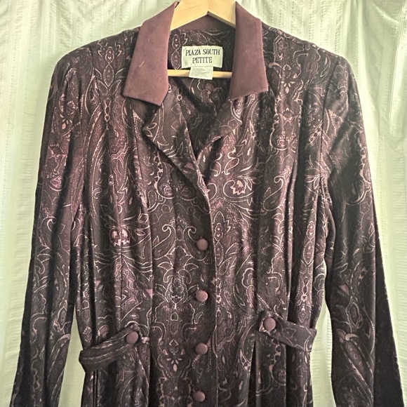 Plaza South Vintage 90s Women's Purple Paisley Dress Size 10P - Picture 3 of 16